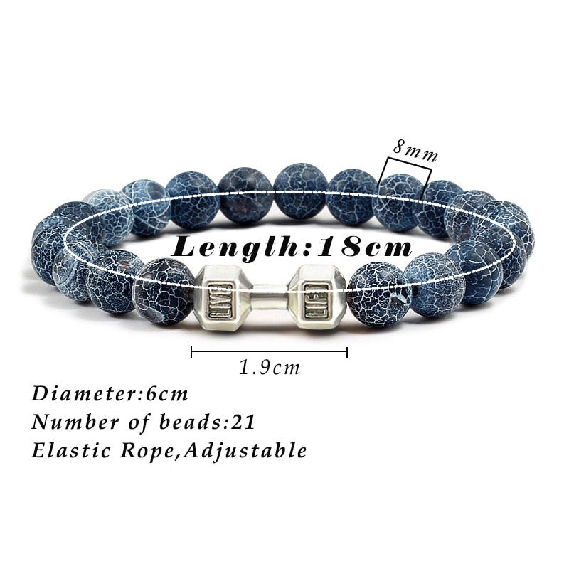 Natural Volcanic Stone Dumbbell Bracelet