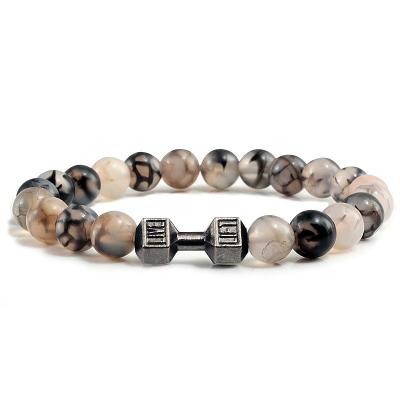 Natural Volcanic Stone Dumbbell Bracelet