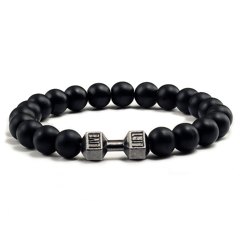 Natural Volcanic Stone Dumbbell Bracelet