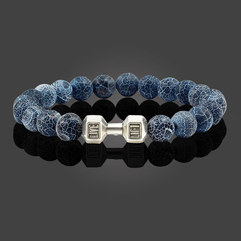 Natural Volcanic Stone Dumbbell Bracelet