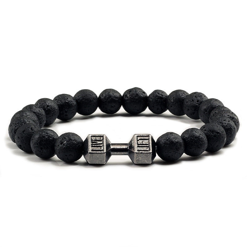 Natural Volcanic Stone Dumbbell Bracelet